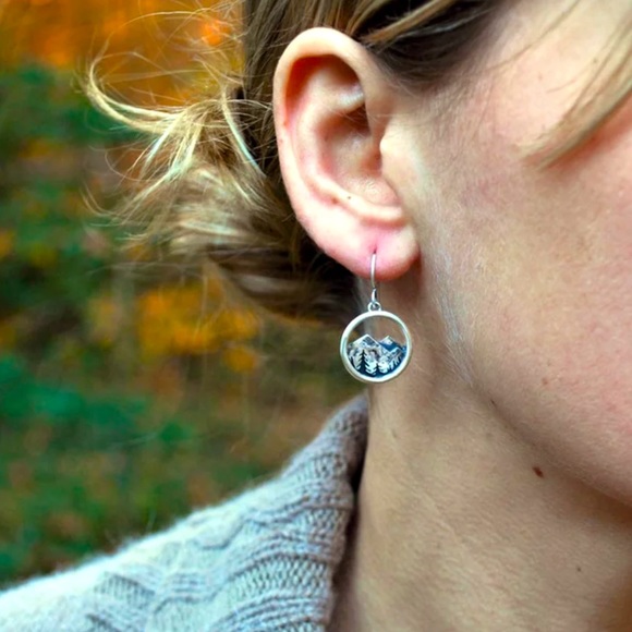 1 LEFT 🏔 BOHO Mythical Nature Mountain Retro Earrings - Picture 2 of 7